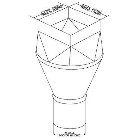 RIDUZIONE IN RAME DA SEZIONE QUADRATA A TONDA
