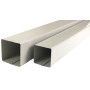 TUBO LAMIERA BIANCO GRIGIO A SEZIONE QUADRATA pluviale bianco grigio quadro 80x80 e 100x100mm