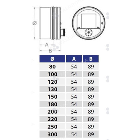 MODERATORE TIRAGGIO C/ISPEZIONE INOX 316