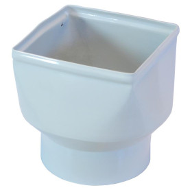 RIDUZIONE IN ALLUMINIO BIANCO/GRIGIO DA SEZIONE QUADRATA 80X80 A TONDA Ø80