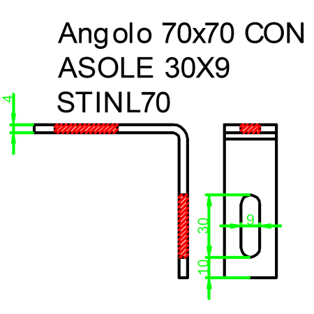 QUOTE STAFFA INOX X FISSAGGIO FOTOVOLTAICO A "L" 70X70