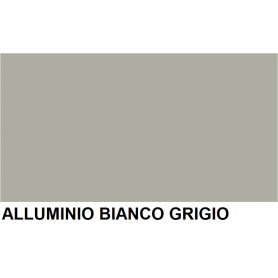 Nastro di alluminio preverniciato color bianco grigio su entrambi i lati.
Viene fornito con pellicola di protezione su un lato.