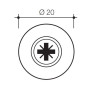 VITE TORX T20 INOX A2 COL. B/G Ø4,5X35 C/ROND Ø20 E GUARNIZ.