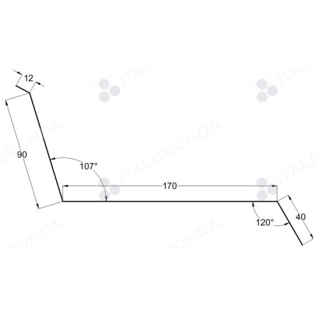 SCOSSALINA DI COLMO PARETE LAM. PREV. PER PANNELLI DENTELLATA
