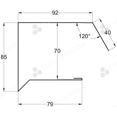 SCOSSALINA LATERALE PER PANNELLO LAM. PREV.  30mm