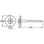 VITE INOX A2 Col. BIANCO PURO RAL 9010 Ø4,5X45 c/Rond Ø20 e Guarniz. RIVIT-VITE INOX A2 Col. BIANCO PURO RAL 9010 Ø4,5X45 c/Rond
