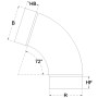 GOMITO INOX ELETTROSALDATO A 72° (F2)