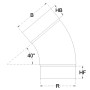 GOMITO IN LAMIERA ELETTROSALDATO TDM A 40° (F1)