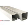 TUBO IN LAMIERA PREVERNICIATA BIANCO GRIGIO A SEZIONE QUADRATA 8x8 10x10 cm
