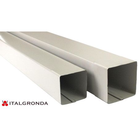TUBO IN LAMIERA PREVERNICIATA BIANCO GRIGIO A SEZIONE QUADRATA 8x8 10x10 cm