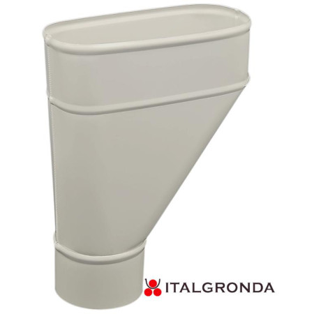 BEVERA bacinella, imbuto LATERALE ALLUMINIO COL. BIANCO/GRIGIO Ø100