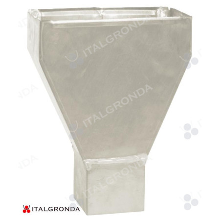 BEVERA bacinella CENTRALE IN ALLUMINIO COLOR BIANCO/GRIGIO A SEZIONE QUADRATA