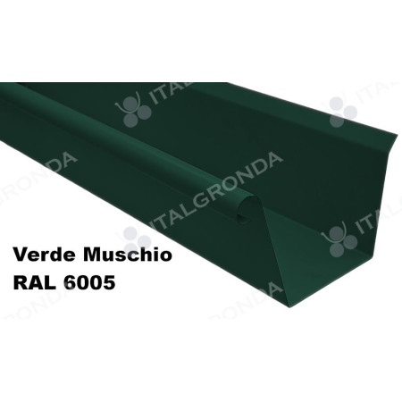 GRONDA A CASSETTA base 7 con Ricciolo in  LAMIERA verde muschio ral 6005