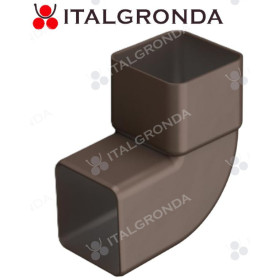 CURVA QUADRA PLUVIALE PLASTICA MARRONE 87° 8X8 E 10X10