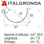 GRONDA PVC SEMITONDA COL. MARRONE 116 (SV.13)