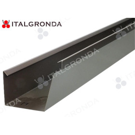 GRONDA A CASSETTA Base 10cm in Lamiera Col.Testa di Moro Sviluppo 33cm spess. 0,6mm con Scalino da Metri 2,0