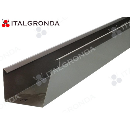 GRONDA A CASSETTA Base 10cm in Lamiera Col.Testa di Moro Sviluppo 33cm spess. 0,6mm con Scalino da Metri 2,0