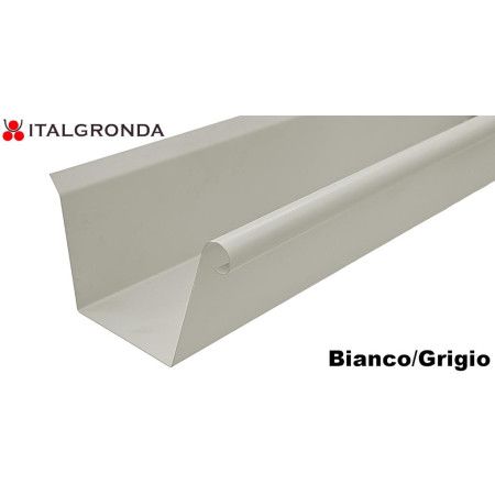 GRONDA A CASSETTA con Ricciolo frontale in LAMIERA PREVERNICIATA bianco grigia Base 7