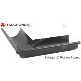 ANGOLO ESTERNO DI GRONDA SEMITONDO LAMIERA TDM CM 30x30