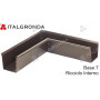 ANGOLO DI GRONDA INTERNO Tipo BASE 7 con Ricciolo in Lamiera color Testa di Moro con Lati di 30x30 cm