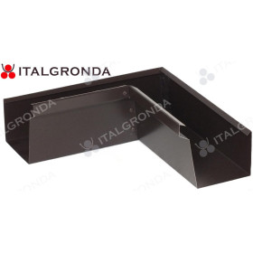 ANGOLO DI GRONDA INTERNO Tipo BASE 10 con scalino in Lamiera color Testa di Moro con Lati di 30x30 cm