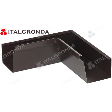 ANGOLO DI GRONDA INTERNO Tipo BASE 10 con scalino in Lamiera color Testa di Moro con Lati di 30x30 cm