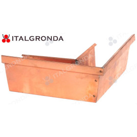 ANGOLO ESTERNO DI GRONDA A CASSETTA IN RAME CON SCALINO DI CM 30x30 - SPESSORE 5/10 BASE 10 CM