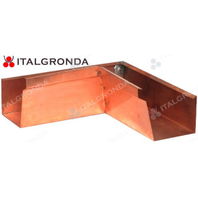 ANGOLO INTERNO DI GRONDA A CASSETTA IN RAME CON SCALINO DI CM 30x30 - SPESSORE 5/10 BASE 10 CM