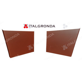 TESTATA IN LAMIERA ROSSO SIENA PER GRONDA A CASSETTA CON RICCIOLO