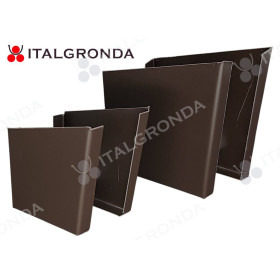 TESTATA IN LAMIERA TDM SINISTRA PER GRONDA A CASSETTA CON RICCIOLO BASE 7 E 10cm