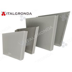 TESTATA IN LAMIERA BIANCO/GRIGIO PER GRONDA A CASSETTA CON RICCIOLO