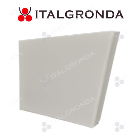 TESTATA IN LAMIERA BIANCO/GRIGIO PER GRONDA A CASSETTA CON RICCIOLO