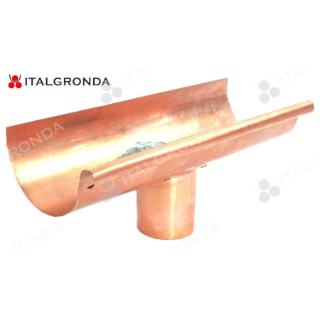 RACCORDO IN RAME PER GRONDA sv.20 SEMITONDA CON BOCCHETTA DI Ø60 MM