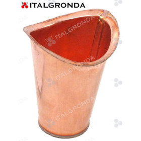 Bocchetta in rame per canale semitondo con uscita più stretta per aiutare l'acqua a convogliarsi sulla catena di scarico.