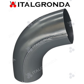 GOMITO IN LAMIERA PREVERNICIATA ANTRACITE 7016 A 72° AGGRAFFATO Ø80