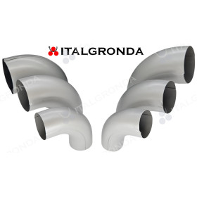 CURVE ALLUMINIO SILVER RAL 9006
Disponibile  Ø60-80-100-120mm angoli A 72° (FIG 2) ed a 88° (FIG 3)