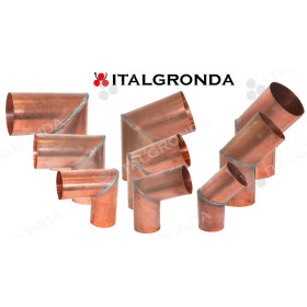 GOMITO IN RAME A SPIGOLO VIVO SALDATA A STAGNO ED AGGRAFFATe