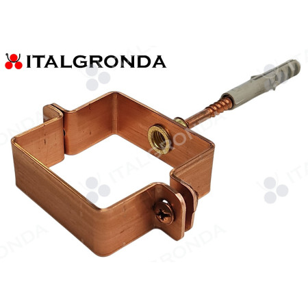 FERMATUBO in RAME 60X60mm a tassello