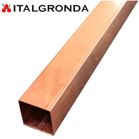 TUBO IN RAME 60X60 AGGRAFFATO ML.1 ITALGRONDA-TUBO IN RAME A SEZIONE QUADRATA SPESSORE 5/10 AGGRAFFATO CON MARONELLADisponibile 