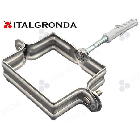 FERMATUBO INOX A SEZIONE QUADRA con tassello
E 80X80mm
