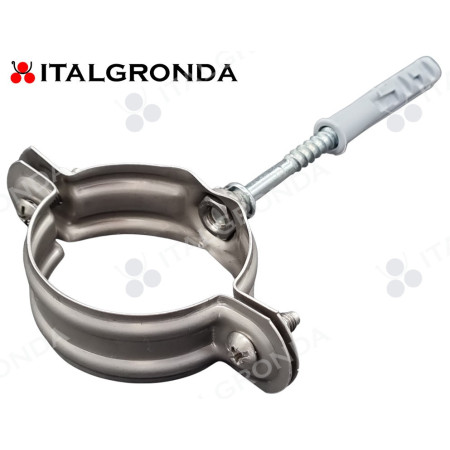 FERMATUBO INOX STAMPATO con perno e tassello Ø60mm