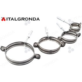 FERMATUBO INOX STAMPATO con perno e tassello 
Disponibile nei diametri Ø60-80-100-120mm