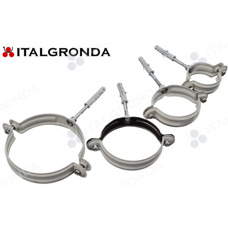 FERMATUBO IN ALLUMINIO BIANCO/GRIGIO con perno e tassello Ø10mm
Disponibile nei diametri Ø60-80-100-120mm