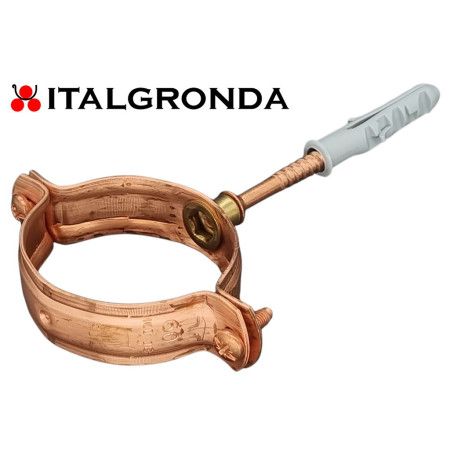 FERMATUBO IN RAME A TASSELLO MAGGINI SRL-FERMATUBO IN RAME con perno e Tassello Ø10mmDisponibile nei diametri Ø60-80-100-120mm S