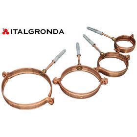 FERMATUBO IN RAME A TASSELLO MAGGINI SRL-FERMATUBO IN RAME con perno e Tassello Ø10mmDisponibile nei diametri Ø60-80-100-120mm S