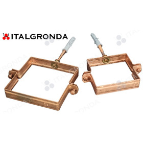 FERMATUBO IN RAME A SEZIONE QUADRATA con perno e TASSELLO