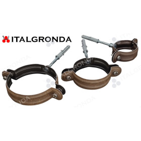 FERMATUBO IN ALLUMINIO COLOR CORTEN con perno e tassello Ø10mm