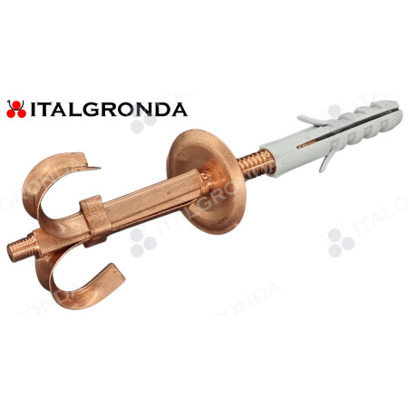 DISTANZIATORE ORNATO IN RAME da 7 cm con TASSELLO