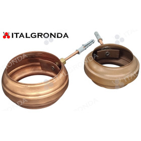 FERMATUBO IN RAME MODELLO COPRICOLLARE D'ABBELLIMENTO CON PERNO E TASSELLO