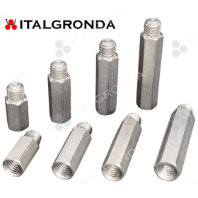 Distanziale Esagonale in ACCIAIO INOX 304 filettato internamente ed esternamente Maschio Femmina Passo M10 Chiave 12mm